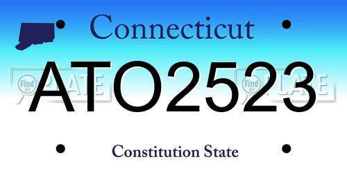 ATO2523 Connecticut License Plate