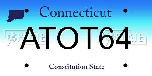 ATOT64 Connecticut License Plate