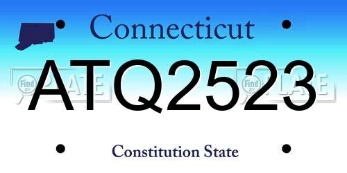ATQ2523 Connecticut License Plate