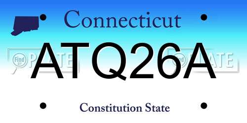 ATQ26A Connecticut License Plate