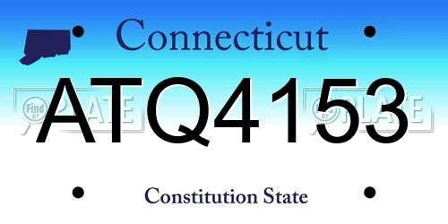 ATQ4153 Connecticut License Plate