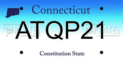 ATQP21 Connecticut License Plate