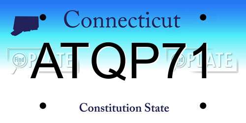 ATQP71 Connecticut License Plate