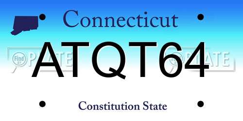 ATQT64 Connecticut License Plate