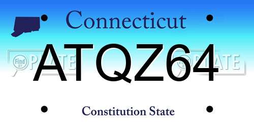 ATQZ64 Connecticut License Plate
