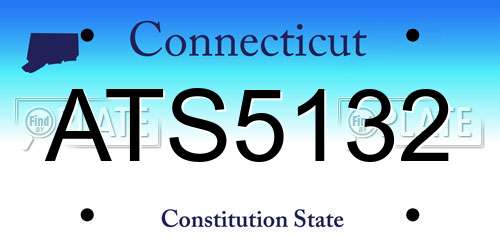 ATS5132 Connecticut License Plate