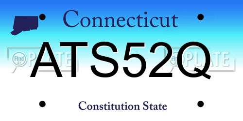 ATS52Q Connecticut License Plate