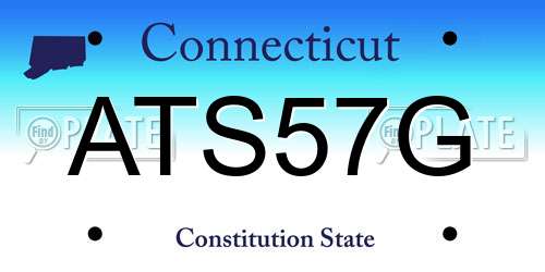 ATS57G Connecticut License Plate