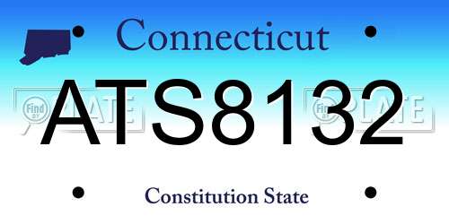 ATS8132 Connecticut License Plate