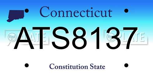 ATS8137 Connecticut License Plate