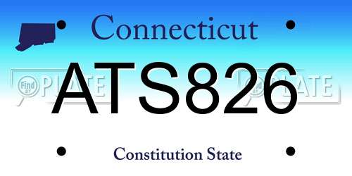 ATS826 Connecticut License Plate