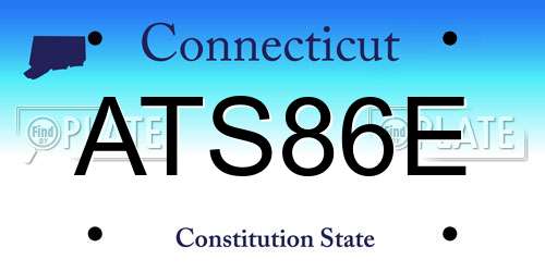 ATS86E Connecticut License Plate