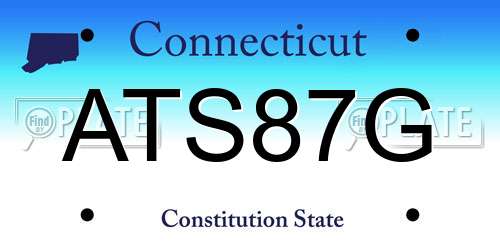 ATS87G Connecticut License Plate