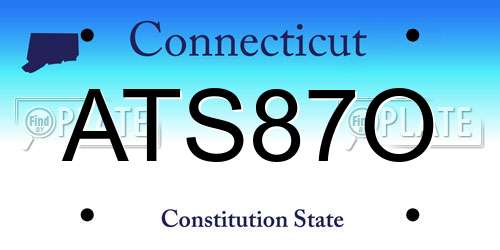 ATS87O Connecticut License Plate
