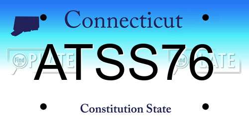 ATSS76 Connecticut License Plate