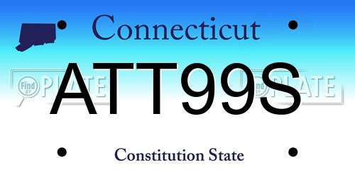 ATT99S Connecticut License Plate