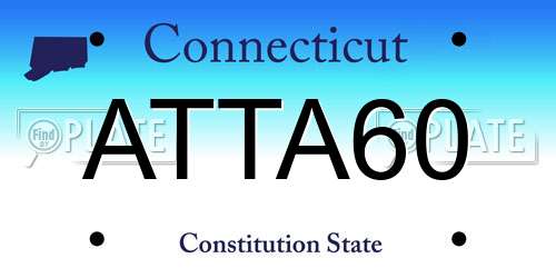 ATTA60 Connecticut License Plate