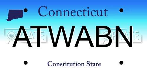 ATWABN Connecticut License Plate