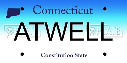 ATWELL Connecticut License Plate