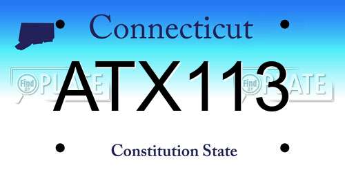 ATX113 Connecticut License Plate