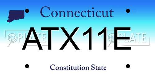 ATX11E Connecticut License Plate