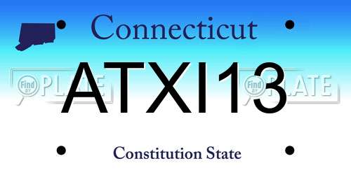 ATXI13 Connecticut License Plate