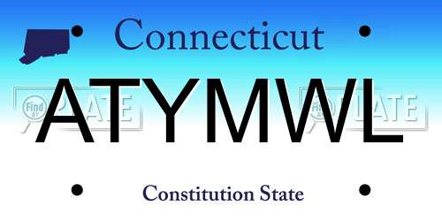ATYMWL Connecticut License Plate