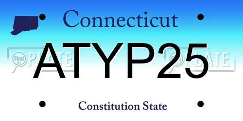 ATYP25 Connecticut License Plate