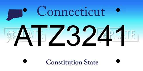 ATZ3241 Connecticut License Plate