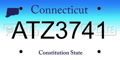ATZ3741 Connecticut License Plate