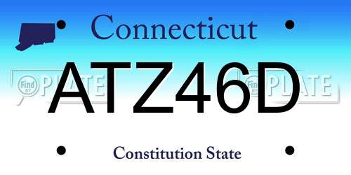 ATZ46D Connecticut License Plate