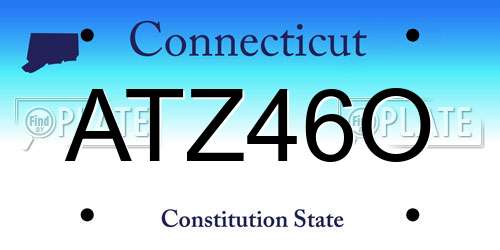 ATZ46O Connecticut License Plate