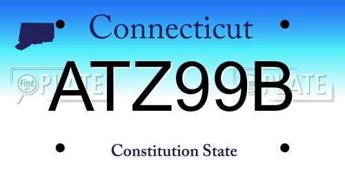 ATZ99B Connecticut License Plate