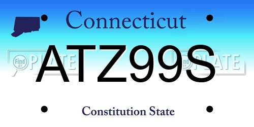 ATZ99S Connecticut License Plate