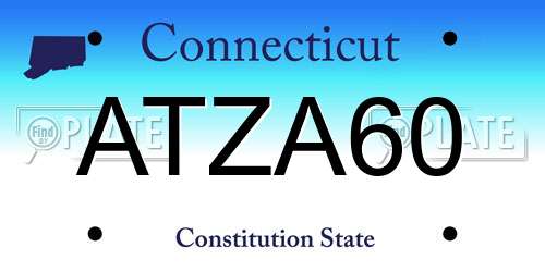 ATZA60 Connecticut License Plate