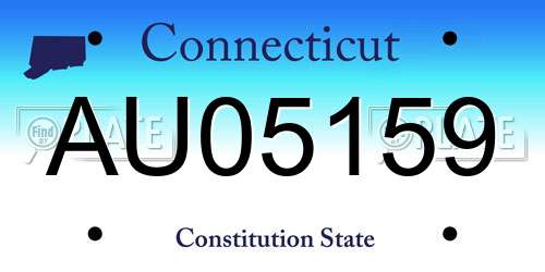 AU05159 Connecticut License Plate