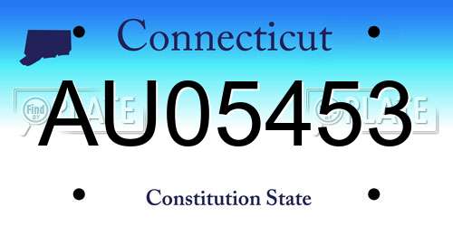 AU05453 Connecticut License Plate