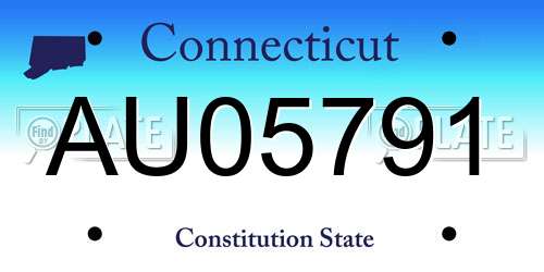 AU05791 Connecticut License Plate