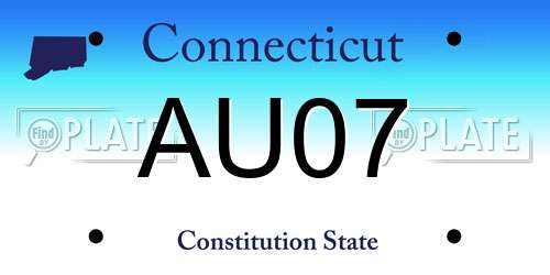 AU07 Connecticut License Plate