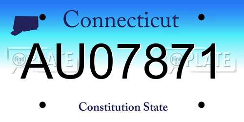 AU07871 Connecticut License Plate