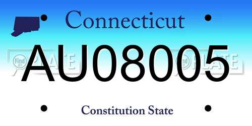 AU08005 Connecticut License Plate