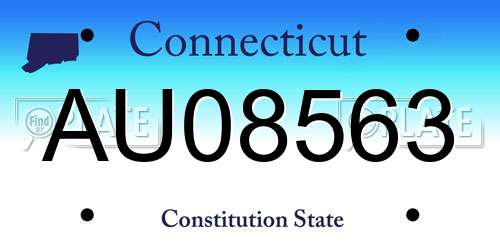 AU08563 Connecticut License Plate