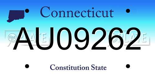AU09262 Connecticut License Plate