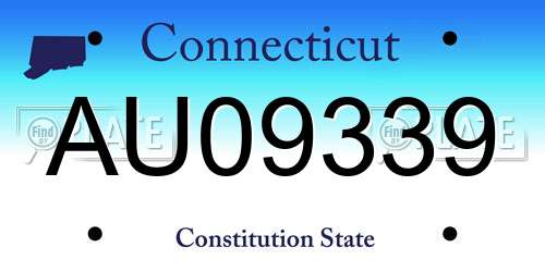 AU09339 Connecticut License Plate