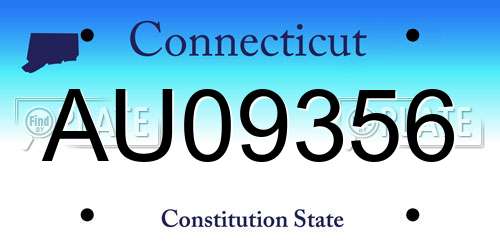 AU09356 Connecticut License Plate