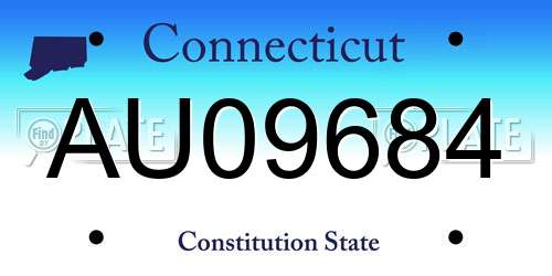 AU09684 Connecticut License Plate