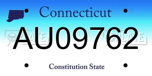 AU09762 Connecticut License Plate