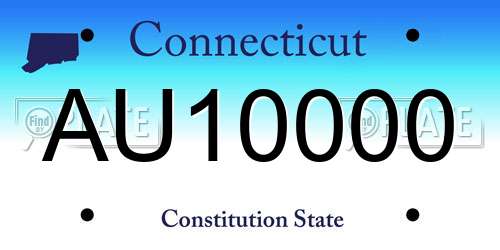 AU10000 Connecticut License Plate