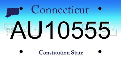 AU10555 Connecticut License Plate