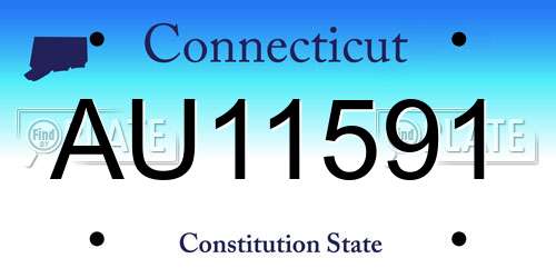 AU11591 Connecticut License Plate